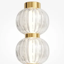 Maytoni LED-væglampe Amulet, lineær, 76 cm, klar/guld