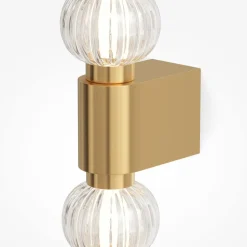 Maytoni LED-væglampe Amulet, lineær, 76 cm, klar/guld
