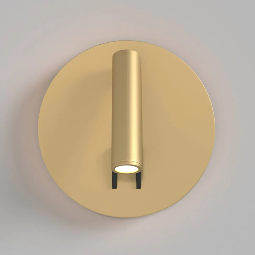 Maytoni LED-væglampe iOS 176, guldfarvet, rund, aluminium