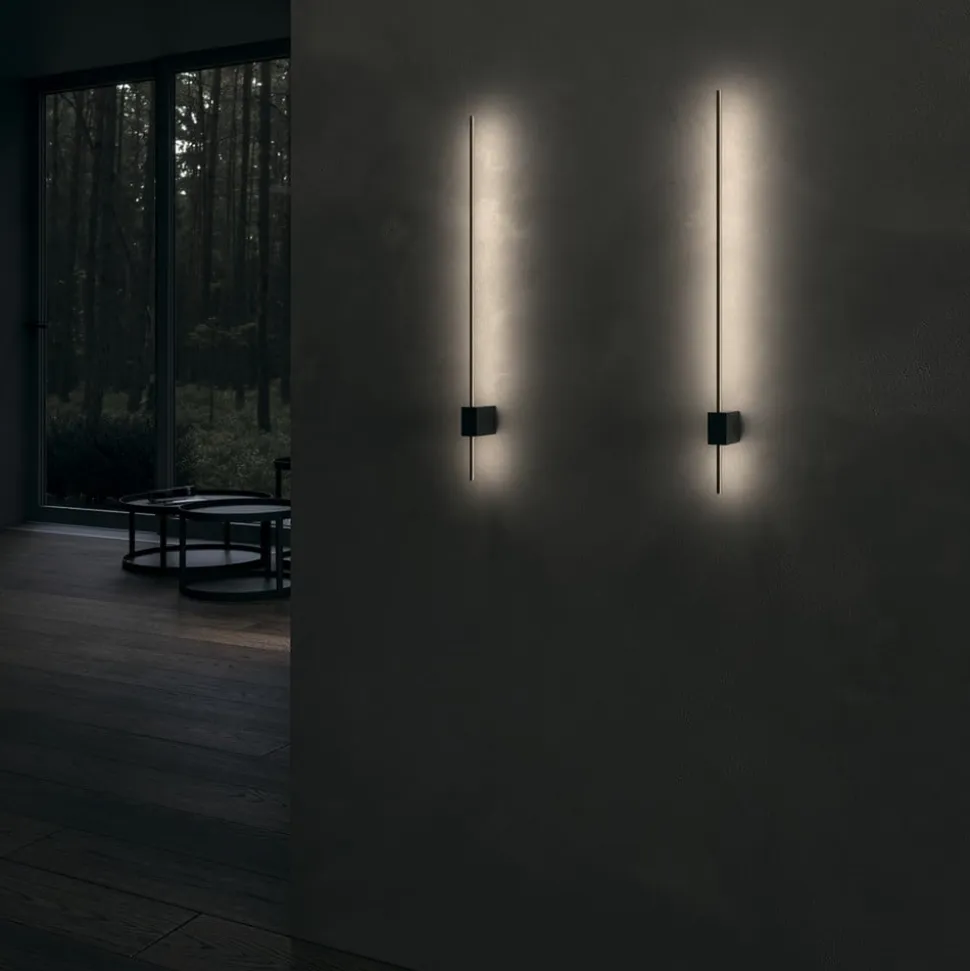 Maytoni LED-væglampe Pars, 62,3 cm, sort/guld, aluminium