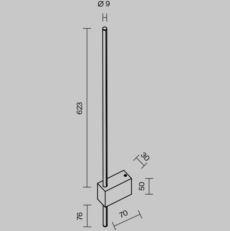 Maytoni LED-væglampe Pars, 62,3 cm, sort/guld, aluminium
