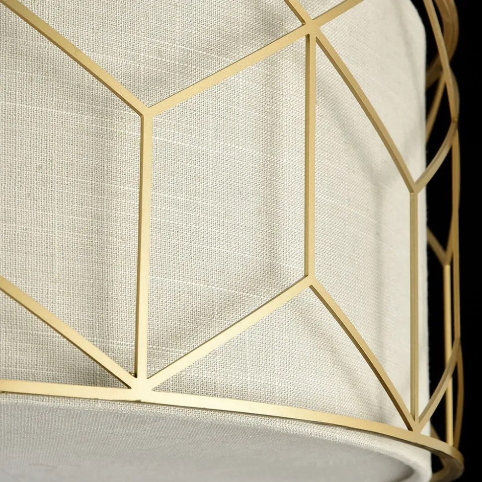 Maytoni loftlampe Messina, Ø 57 cm, beige, linned