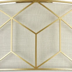 Maytoni loftlampe Messina, Ø 43 cm, beige, linned