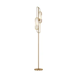 Maytoni Marmo gulvlampe, guldfarve/natursten
