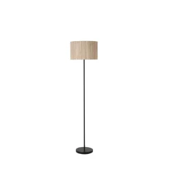 Meadow gulvlampe, sort, brun, naturfiber, stål