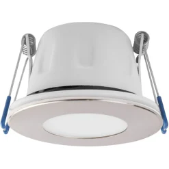 MEGAMAN LED-indbygningsspot Tego Slim, 2.800 K, nikkel, IP65, 1 stk.