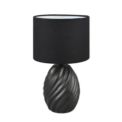 Melva bordlampe, mat sort, Ø 18 cm, keramik, E14
