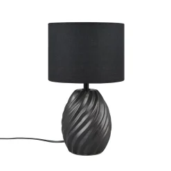 Melva bordlampe, mat sort, Ø 18 cm, keramik, E14