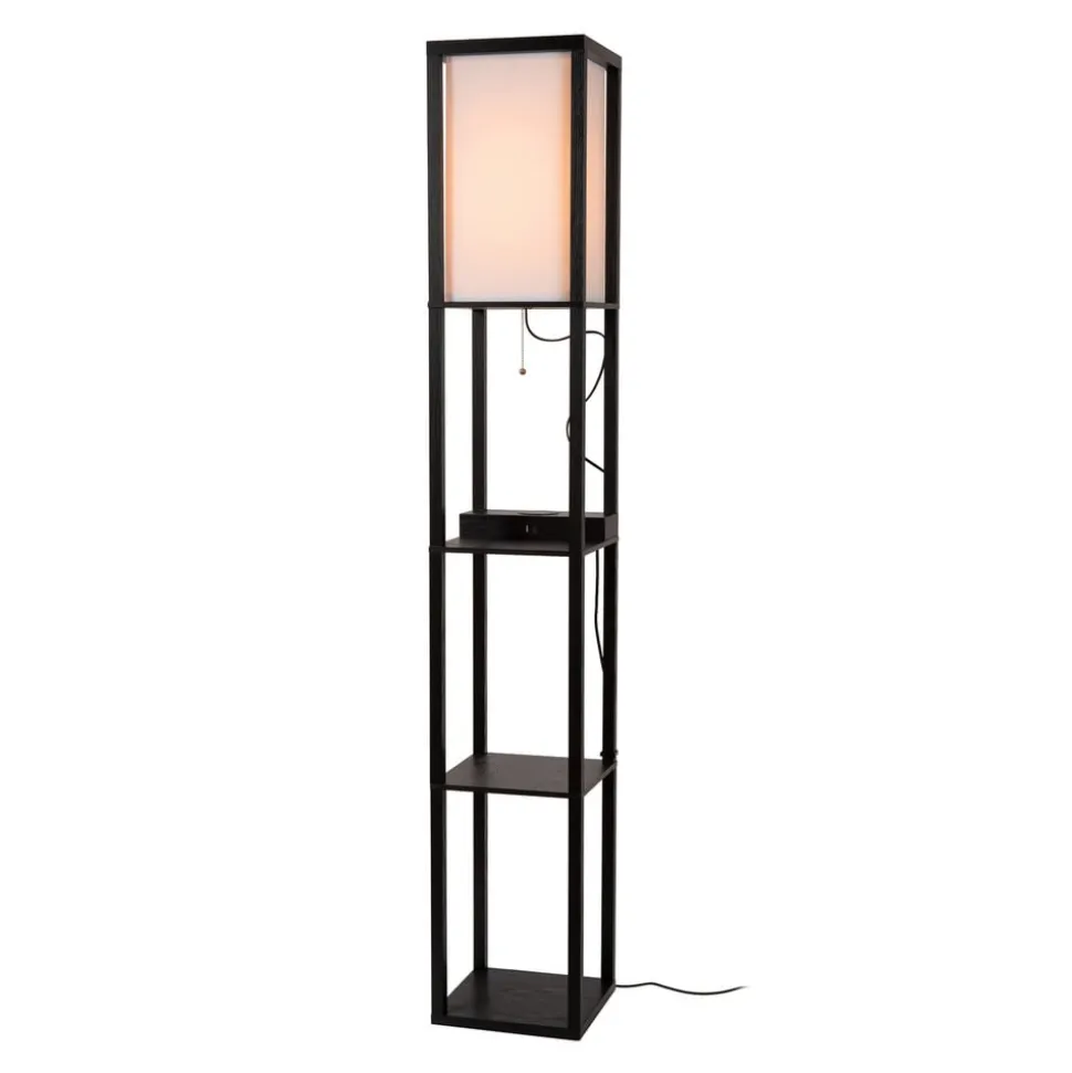 Menno gulvlampe, sort, 162,7 cm, trådløs oplader