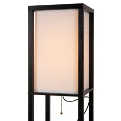 Menno gulvlampe, sort, 162,7 cm, trådløs oplader