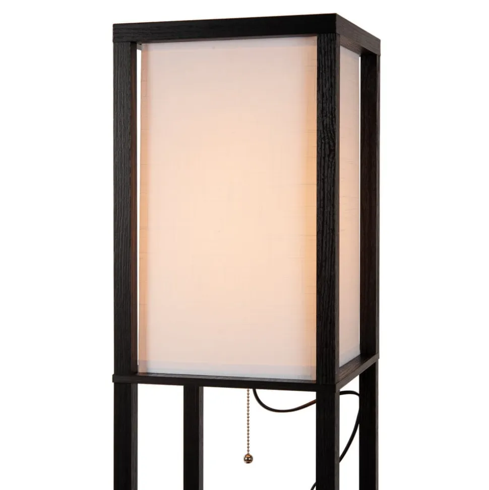 Menno gulvlampe, sort, 162,7 cm, trådløs oplader
