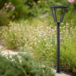 Metro LED-gadelampe med solcelle og sensor, grå