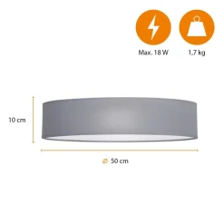 Mia loftslampe, grå, Ø 50 cm