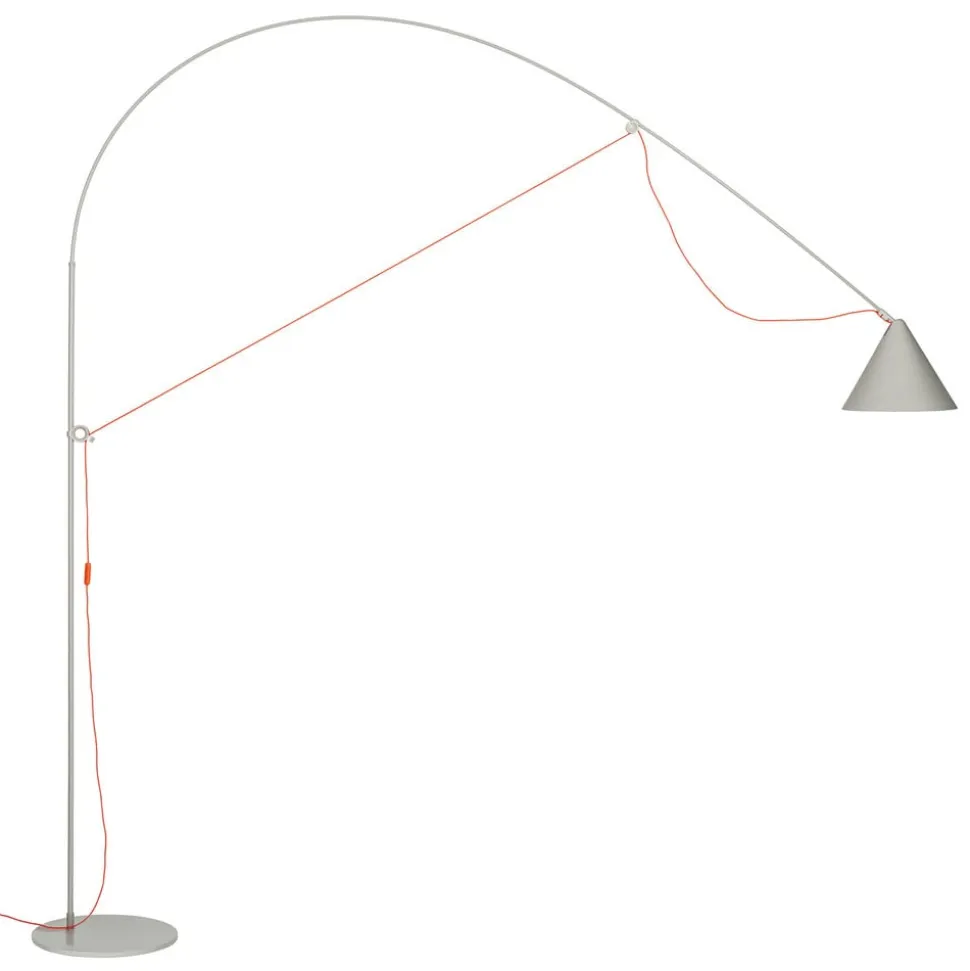 midgard AYNO XL gulvlampe, grå/orange 2.700 K