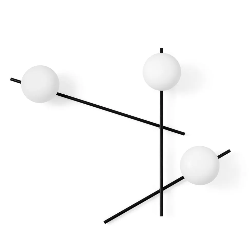 Mikado væglampe, mælkehvidt glas, 3 lyskilder