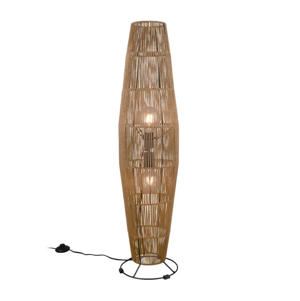 Miki gulvlampe, brun, højde 103 cm, papir