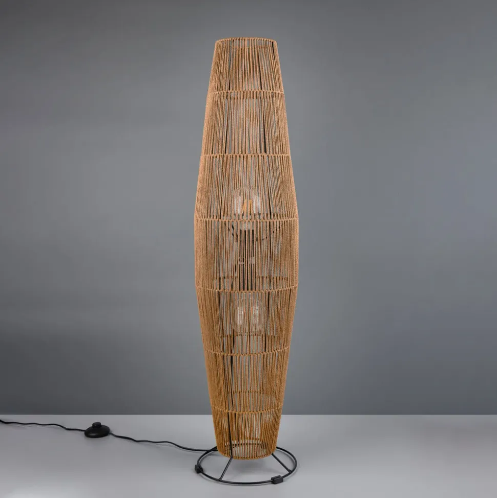 Miki gulvlampe, brun, højde 103 cm, papir