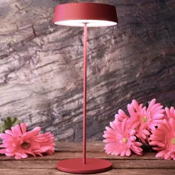 Miram LED-bordlampe, batteri, kan dæmpes, rubinrød