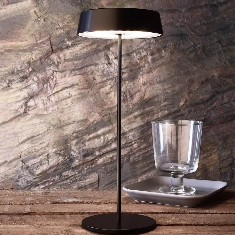 Miram LED-bordlampe med batteri, kan dæmpes, sort