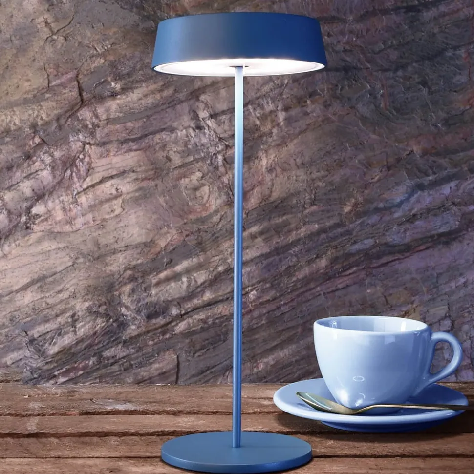 Miram LED-bordlampe med batteri, kan dæmpes, blå