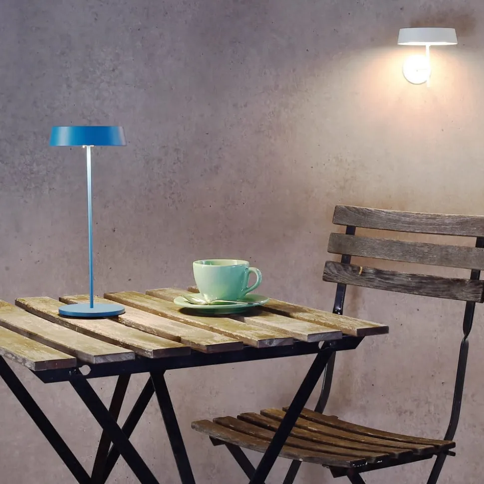 Miram LED-bordlampe med batteri, kan dæmpes, blå