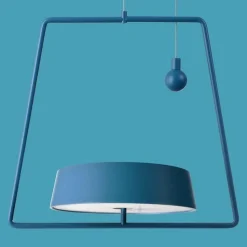 Miram LED-hængelampe med batteri, kan dæmpes, blå