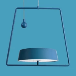 Miram LED-hængelampe med batteri, kan dæmpes, blå