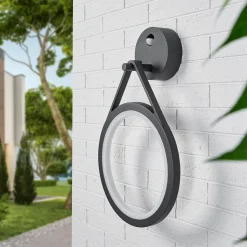 Mirco udendørs LED-væglampe med sensor, ringformet