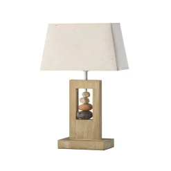 Miriel bordlampe, højde 46 cm, tekstil, træ