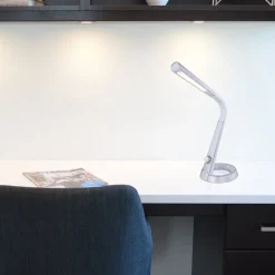 Mitti LED-bordlampe med USB-port, sølv/hvid