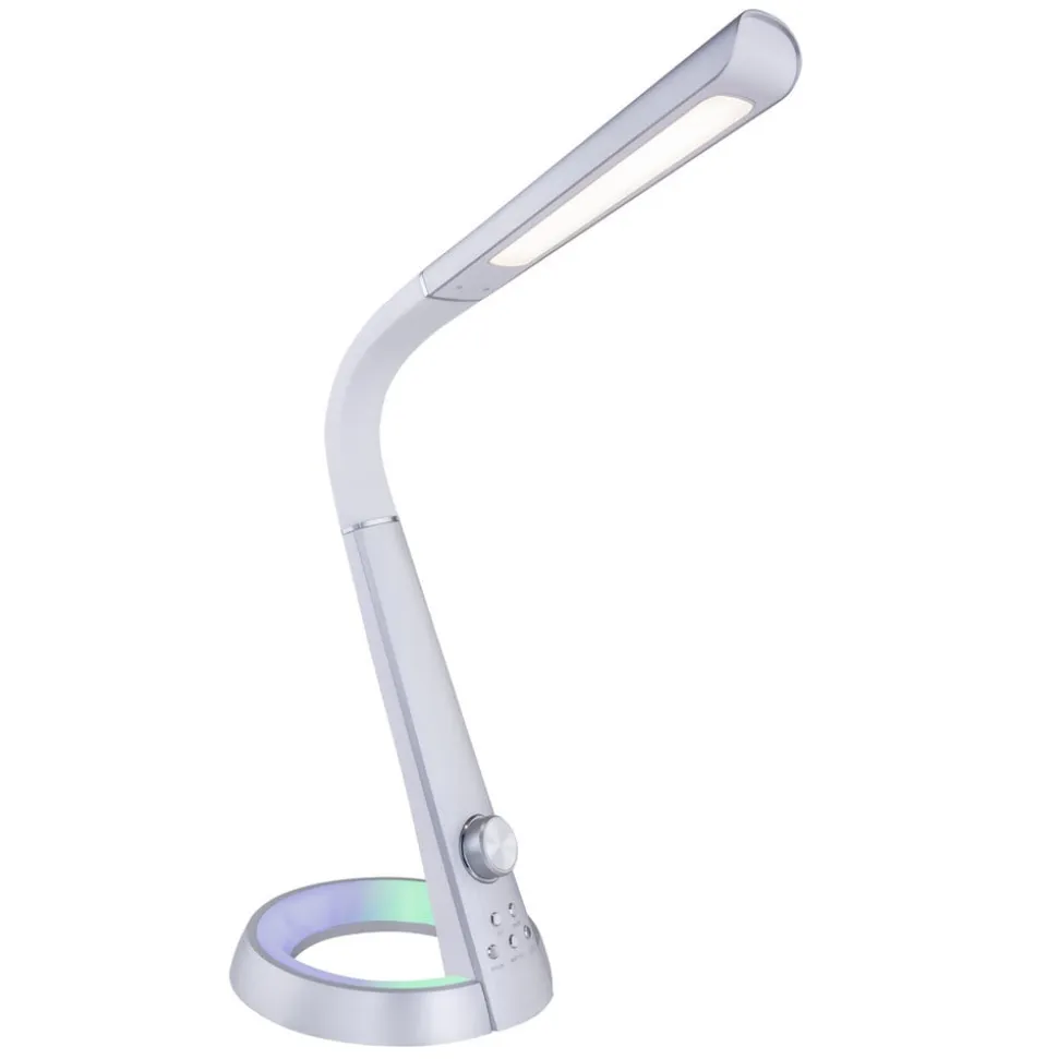 Mitti LED-bordlampe med USB-port, sølv/hvid