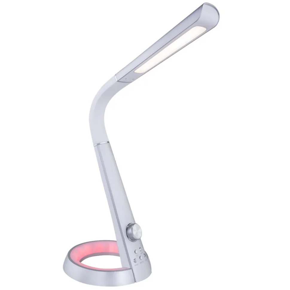 Mitti LED-bordlampe med USB-port, sølv/hvid