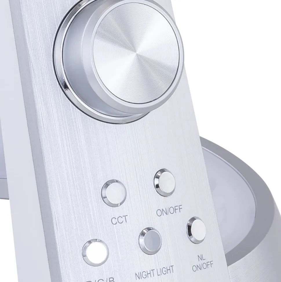 Mitti LED-bordlampe med USB-port, sølv/hvid