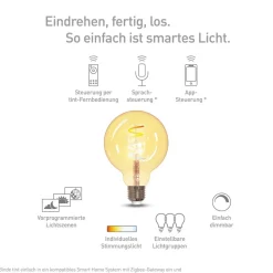 Müller Licht tint LED-globe G95 E27 5,5 W, guld