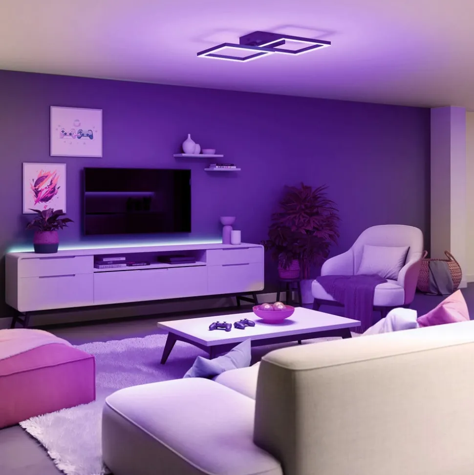 Müller Licht tint LED-loftlampe Cano, RGB, CCT, sort