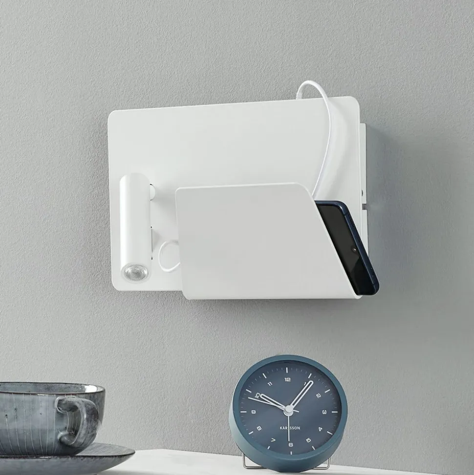 Moderne LED væglampe Suau med USB ladestik
