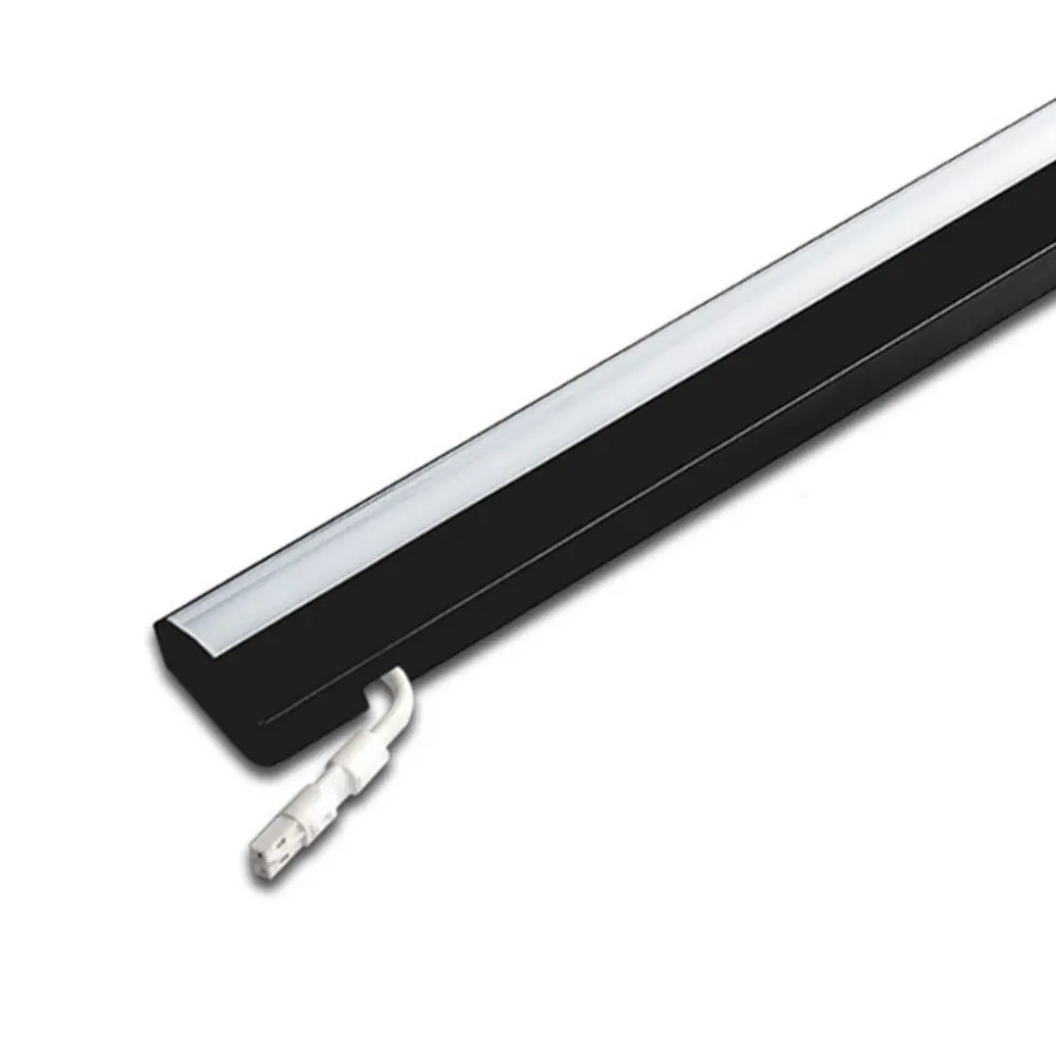 ModuLite F LED-underskabsbelysning, sort, 45 cm, 4.000 K aluminium