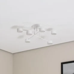 Modus 6 loftlampe, stål, 6 lyskilder, GX53, hvid