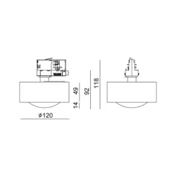 Molto Luce LED 3-faset skinnespot Mag, hvid, 827