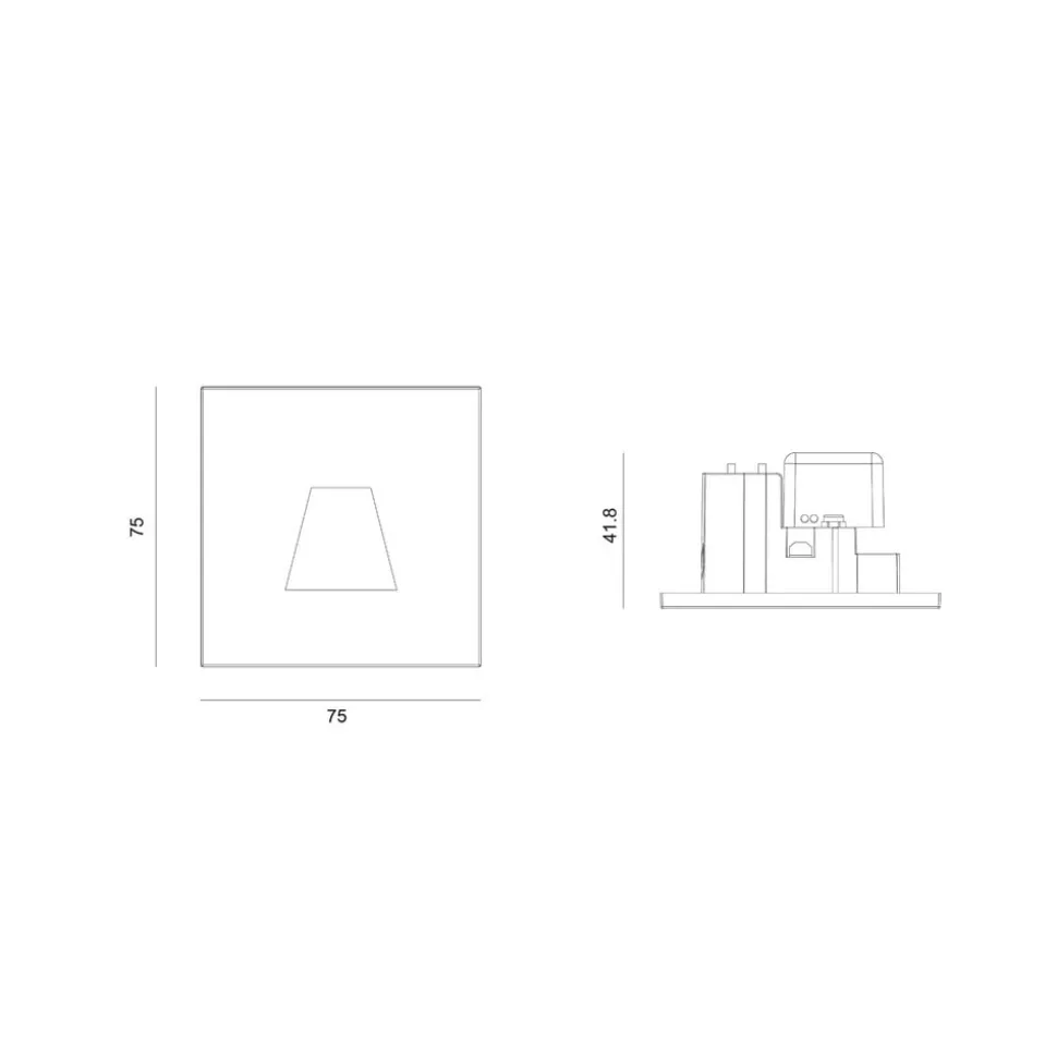 Molto Luce LED indbygningslampe Wall 68R RD, aluminium, sort, CCT