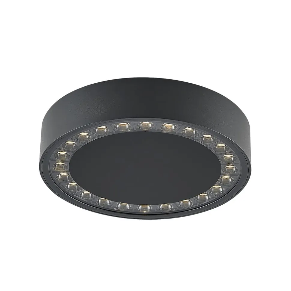 Molto Luce udendørs loftlampe Nona, Ø 22,8 cm, antracit