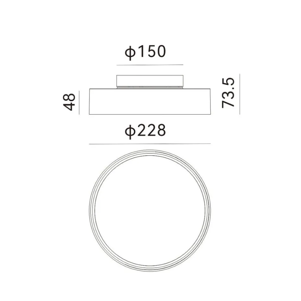 Molto Luce udendørs loftlampe Nona, Ø 22,8 cm, antracit