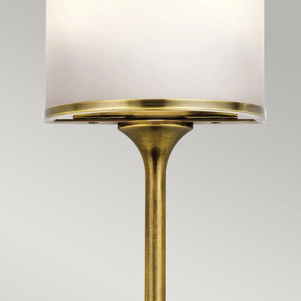 Mona LED-væglampe IP44 højde 55,9cm natur messing