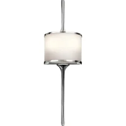 Mona LED-væglampe IP44 højde 55,9cm, poleret krom