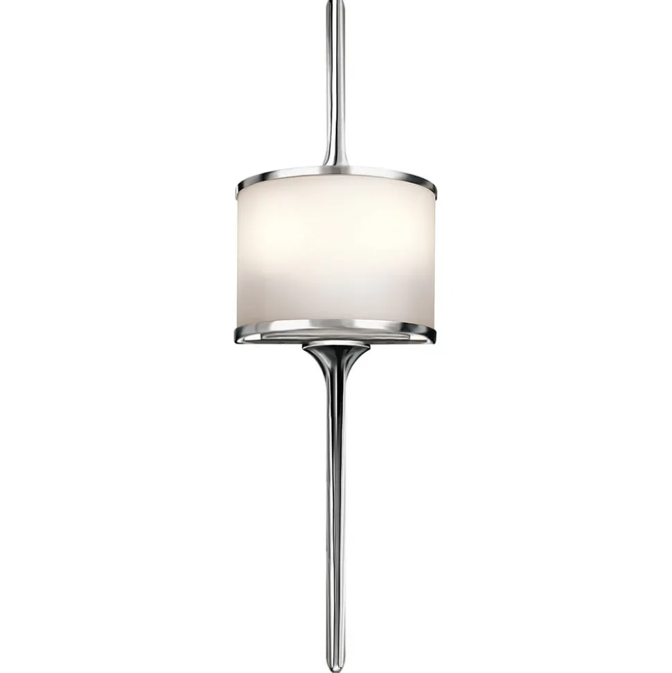 Mona LED-væglampe IP44 højde 55,9cm, poleret krom