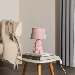 Monkey bordlampe, pink, keramik, 28 cm høj, E14