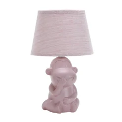 Monkey bordlampe, pink, keramik, 28 cm høj, E14