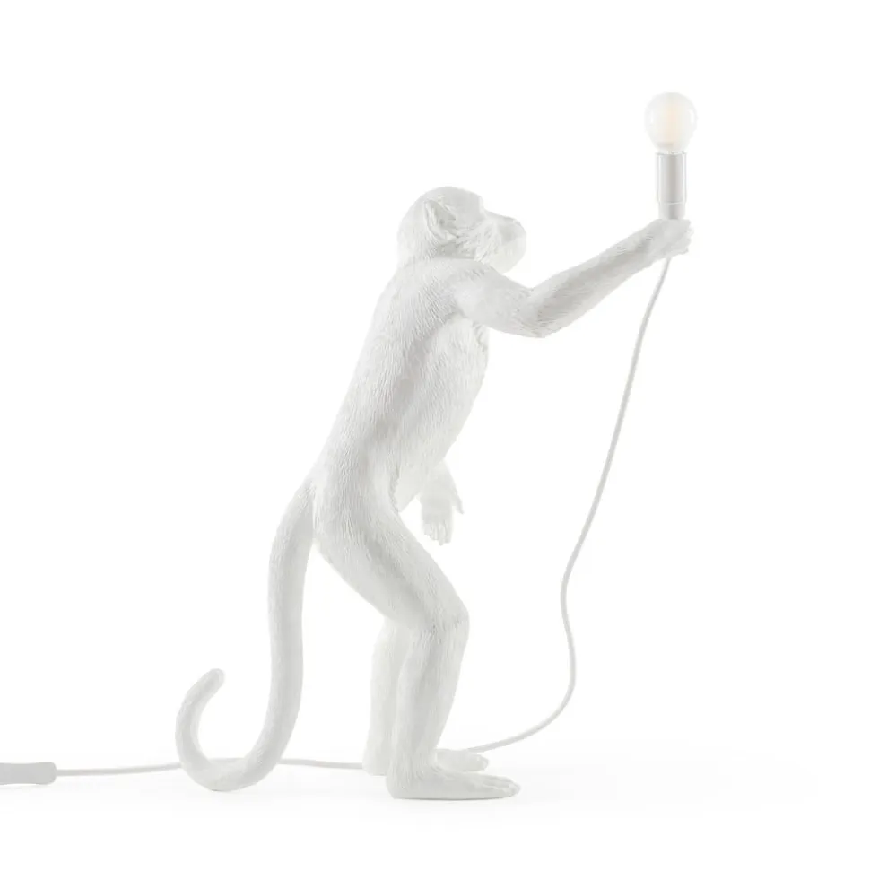 Monkey Lamp deko LED-bordlampe, hvid, stående