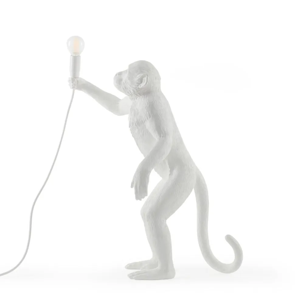 Monkey Lamp deko LED-bordlampe, hvid, stående