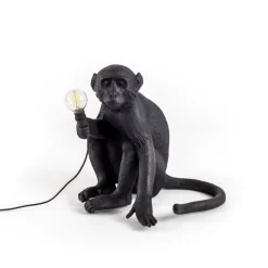 Monkey Lamp deko LED-terrasselampe, siddende, sort